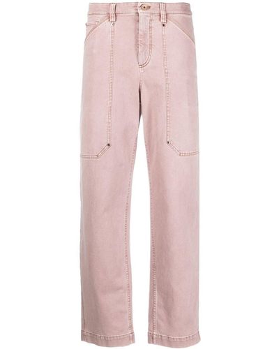 Brunello Cucinelli High-waisted Straight-leg Pants - Pink
