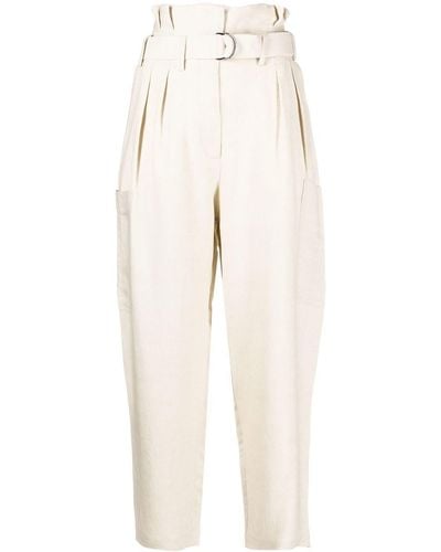 IRO Masit Paperbag-waist Cropped Trousers - Natural