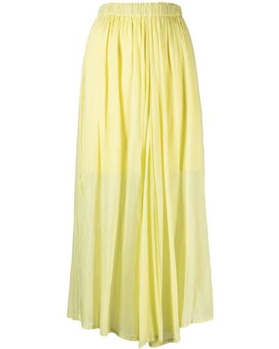 Forte Forte Semi-sheer Elasticated-waist Midi Skirt - Yellow