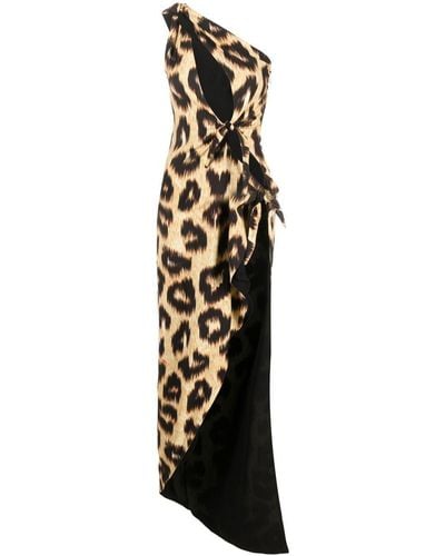 The Attico Vestido largo con estampado de leopardo - Blanco