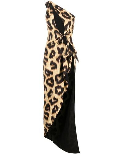 The Attico Leopard-print Maxi Dress - White