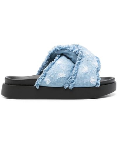 Inuikii Frayed-detail Sandals - Blue