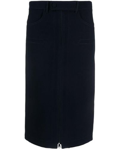 N°21 Zip-up Midi Pencil Skirt - Blue