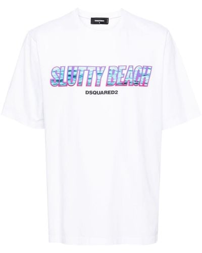 DSquared² T-shirt con stampa grafica - Bianco