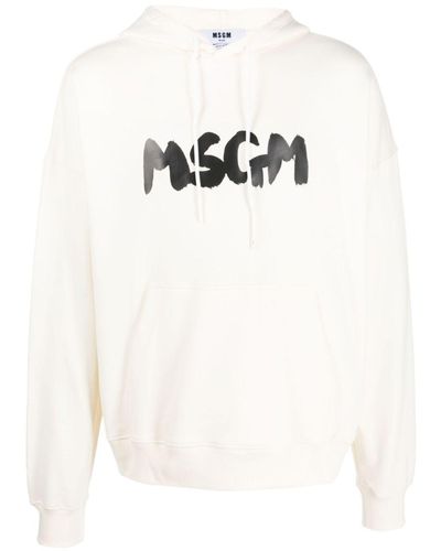 MSGM Logo-print Hoodie - White