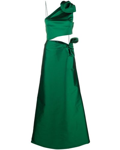 BERNADETTE Carlotta Satin Midi Dress - Green