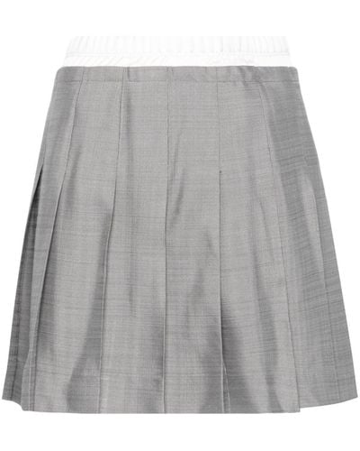 Sandro Tailored Pleated Miniskirt - Gray