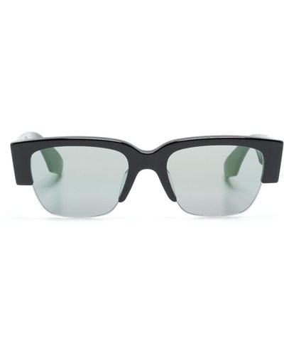 Alexander McQueen Logo-print half-rim sunglasses - Nero