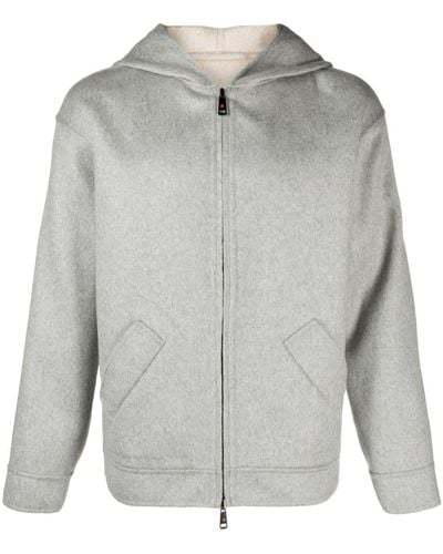 KIRED Reversible Felted-cashmere Hooded Jacket - Grey