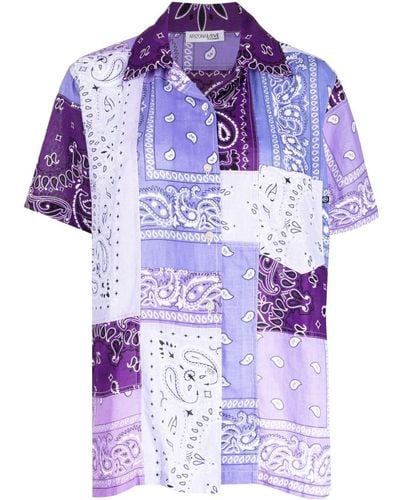 ARIZONA LOVE Bandana-print Cotton Shirt - Purple