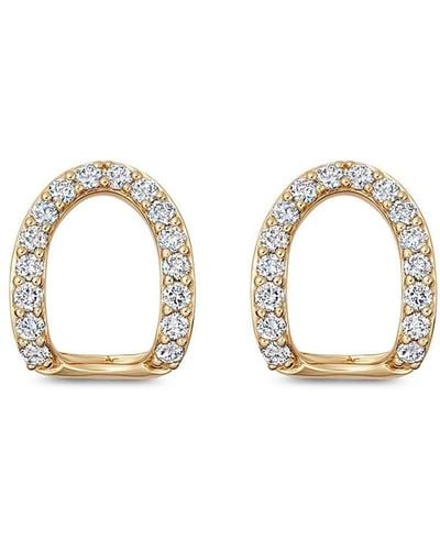 Astley Clarke 14kt Yellow Gold Halo Diamond Stud Earrings - White