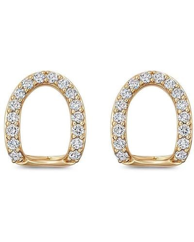 Astley Clarke Orecchini a bottone Halo in oro giallo 14kt e diamante - Bianco