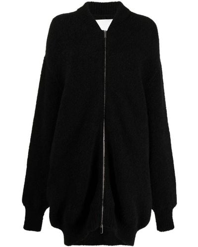 Sa Su Phi Knitted Long-sleeved Cardigan - Black