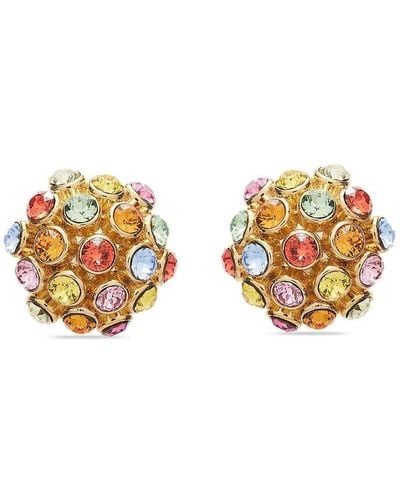 Oscar de la Renta Brass Embellished Earrings - Metallic