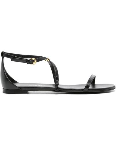 Alexander McQueen Ankle-strap Leather Sandals - Black