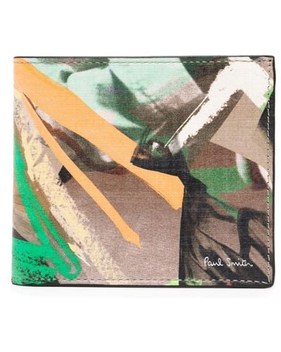 Paul Smith Life Drawing Leather Wallet - Green