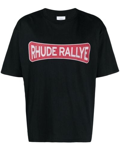 Rhude T-shirt Rallye à logo imprimé - Noir