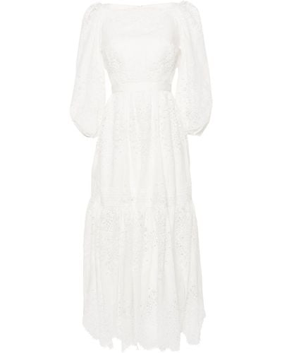 Evarae Cara Lace-embroidered Maxi Dress - White