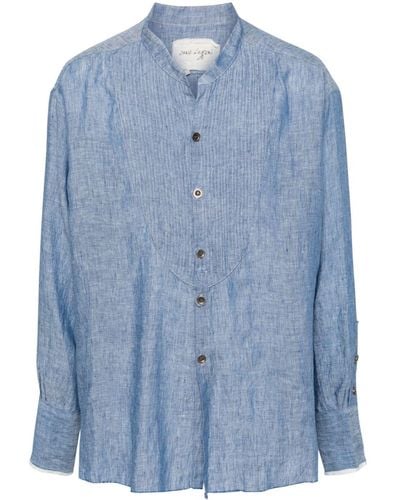 Greg Lauren Chambray Linen Shirt - Blue