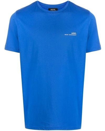 A.P.C. Camiseta con logo estampado - Azul