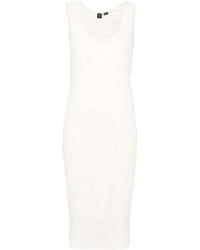 Pinko Fine-knit Midi Dress - White