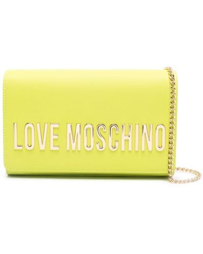 Love Moschino Schultertasche mit Logo - Gelb