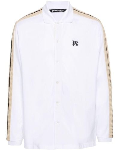 Palm Angels Crochet-trim Polo Shirt - White