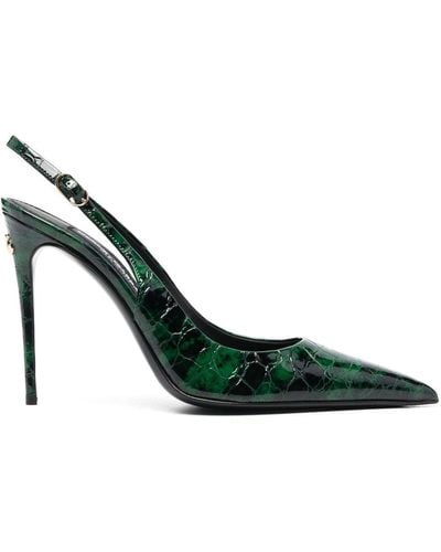 Dolce & Gabbana Leather Slingback Pumps - Green