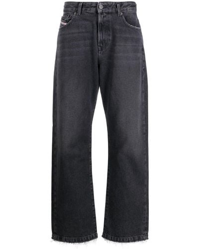 DIESEL Jeans a gamba ampia con dettagli in pizzo - Blu