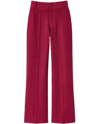 D'Estree Yoshismart Jacquard Cropped Trousers - Red