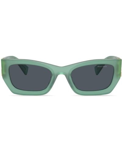 Miu Miu Glimpse Rectangle-frame Tinted Sunglasses - Blue