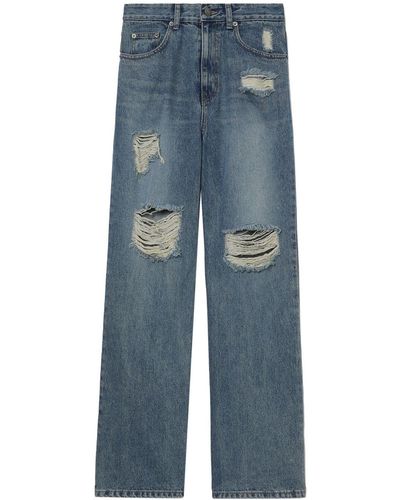 SJYP Logo-patch Cotton Jeans - Blue