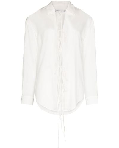 Christopher Esber Lace-detail Long-sleeved Shirt - White