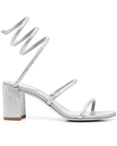 Rene Caovilla 70mm Crystal-embellished Strappy Sandals - White