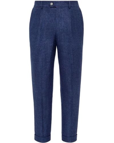 Brunello Cucinelli Cropped Pantalon - Blauw
