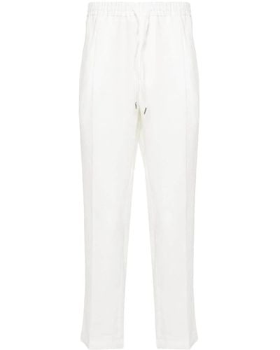 Briglia 1949 Wimbledons Mid-rise Linen Tapered Trousers - White