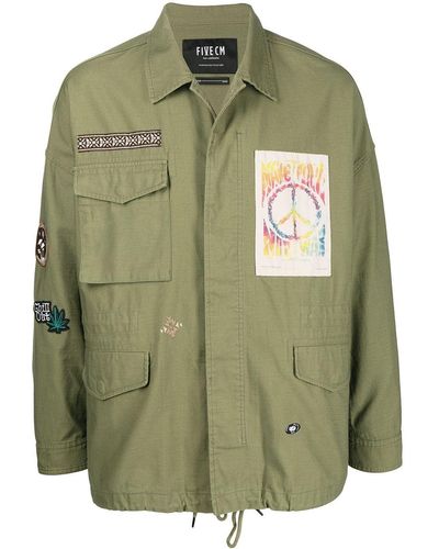 FIVE CM Patch Detail Cotton Jacket - Green