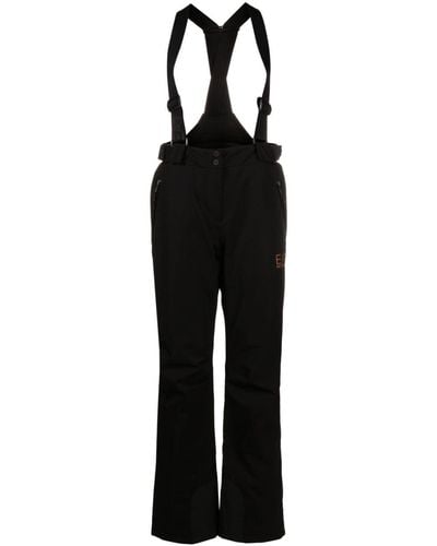 EA7 Pantalones de esquí impermeables con logo - Negro