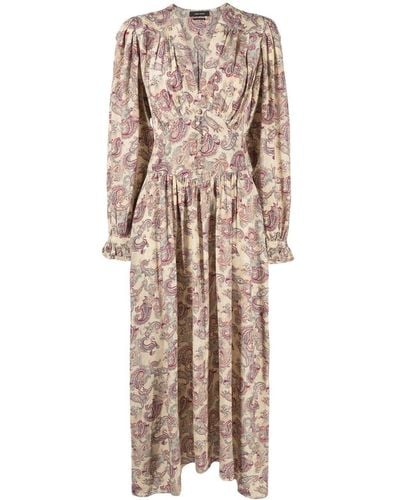 Isabel Marant Midi-jurk Met Paisley-print - Naturel