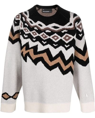 Neil Barrett Intarsia-knit Wool Sweater - Black