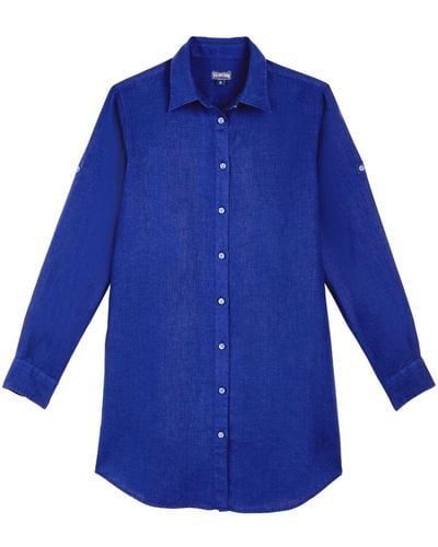 Vilebrequin Fragrance Organic Linen Shirtdress - Blue
