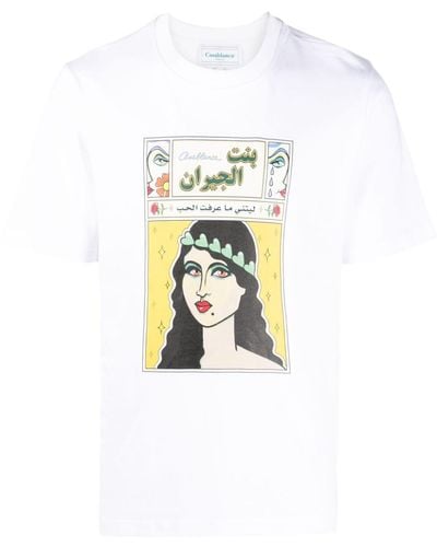 Casablancabrand T-shirt Met Logoprint - Wit