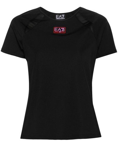EA7 Dynamic Athlete T-Shirt mit Logo-Patch - Schwarz