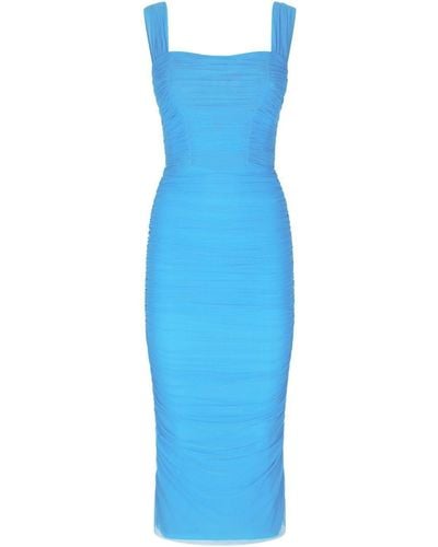 Dolce & Gabbana Ruched Midi Dress - Blue