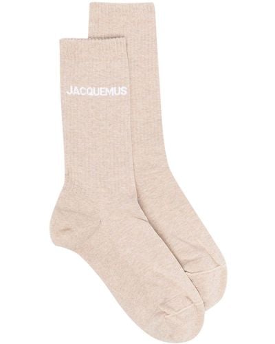 Jacquemus Les Chaussettes Sokken Met Logo Intarsia - Naturel