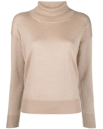 Fabiana Filippi Roll-neck Knitted Sweater - Natural