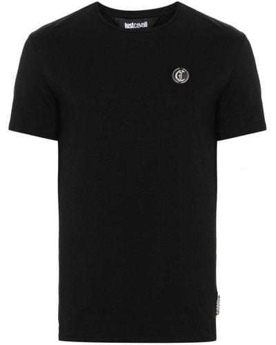 Just Cavalli T-shirt Met Logo-applicatie - Zwart