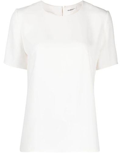 P.A.R.O.S.H. Bluse mit rundem Ausschnitt - Weiß