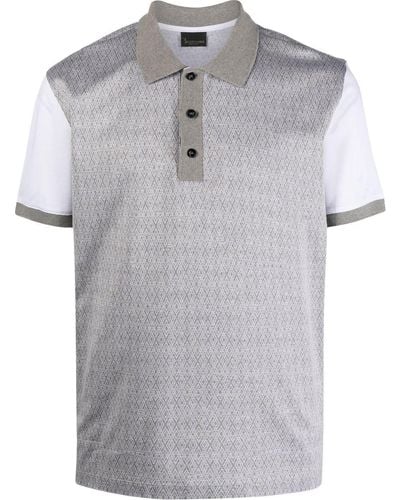 Billionaire Two-tone Cotton Polo Shirt - Gray