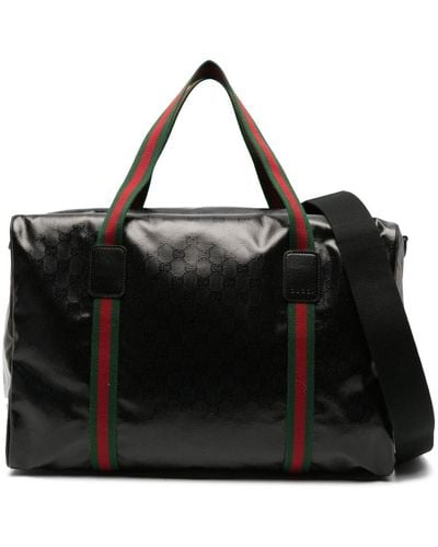 Gucci Large Web-trimmed Duffle Bag - Black